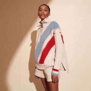 NWT The Adriana Half Zip Cable Knit Pullover - XS